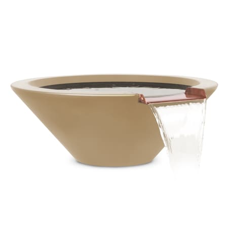 The Outdoor Plus 31 Round Cazo Water Bowl - GFRC Concrete - Brown - OPT-31RWO-BRN